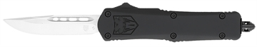 Picture of CobraTec Knives FS-3 Small 2.75" OTF Drop Point Plain D2 Steel Blade, 4.25" Black Aluminum Alloy Handle SBFS3DNS