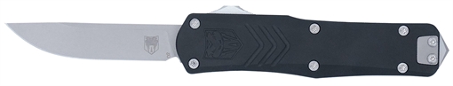 Picture of CobraTec Knives FS-X Gen III Small 2.75" OTF Drop Point Plain Stonewashed D2 Steel Blade, 3.88" Aluminum Handle SBLKFSXGEN3DNS