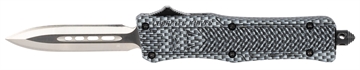 Picture of CobraTec Knives CTK-1 Small 2.75" OTF Dagger Plain D2 Steel Blade/Carbon Fiber Aluminum Handle Features Glass Breaker Includes Pocket Clip SCFCTK1SDADNS