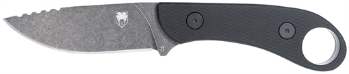 Picture of CobraTec Knives Skinner Gen II 3.50" Folding Plain Stonewashed D2 Steel Blade, 4.31" Black w/Finger Ring G10 Scales Handle SD2DNSBLKGEN2
