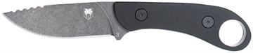 Picture of CobraTec Knives Skinner Gen II 3.50" Folding Plain Stonewashed D2 Steel Blade, 4.31" Black w/Finger Ring G10 Scales Handle SD2DNSBLKGEN2