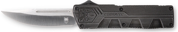 Picture of CobraTec Knives Lightweight 3.25" OTF Drop Point Plain D2 Steel Blade/Stonewashed Aluminum Handle Includes Pocket Clip SWCTLWDNS
