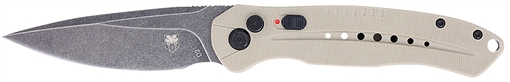 Picture of CobraTec Knives Diablo 3.50" Folding Black Stonewashed D2 Steel Blade, 4.75" Tan Textured G10 Scales Handle TANDIABLOAUTO