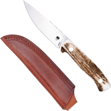 Picture of COBRATEC KOONSMAN 4" FIXED BLD STAG M390 W/LEATHER SHEATH CTKMNSTGM390