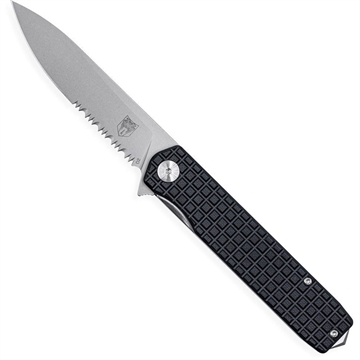 Picture of CobraTec CobraTec Large Cayden Drop Serrated Knife Folding Blade Black CTCAYDENBLKDS 099654043624