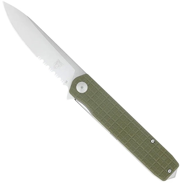 Picture of CobraTec CobraTec Large Cayden Drop Serrated Knife Folding Blade OD Green CTCAYDENODGDS 099654043662