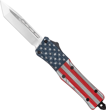 Picture of COBRATEC LARGE CTK1 OTF AMERICAN FLAG CRKTE 3" TANTO LUSACTK1LTNS