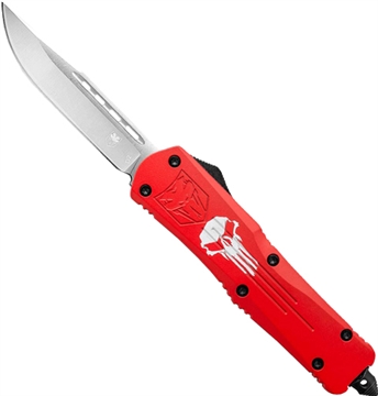Picture of COBRATEC LARGE FS3 OTF RED PUNISHER 3.5" D2 STEEL DRP PNT LRPUNFS3DNS