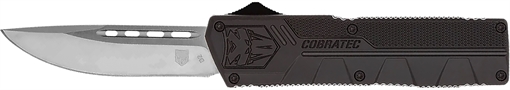 Picture of CobraTec Knives Lightweight 3.25" OTF Drop Point Plain D2 Steel Blade/Black Aluminum Handle Includes Pocket Clip BCTLWDNS