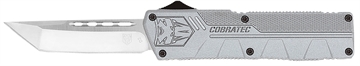 Picture of CobraTec Knives Lightweight 3.25" OTF Tanto Plain D2 Steel Blade, 4.25" Gray Aluminum Alloy Handle GYCTLWTNS