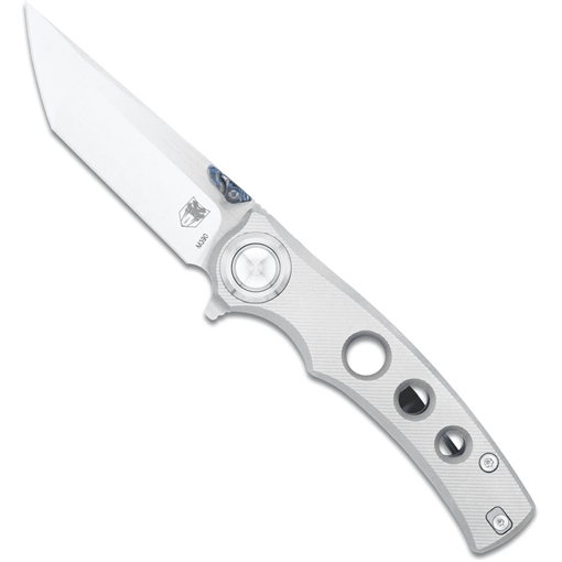 Picture of CobraTec CobraTec Maverick Button Lock M390 Tanto Bld Knife Folding Blade Silver CTMVKM390TNS 753389272925