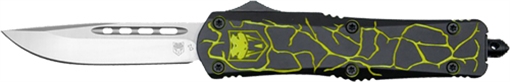 Picture of COBRATEC MEDIUM FS-3 OTF FRACTURED BLACK YELLOW 3" D2 MFRTBLKYELDNS 753389274431