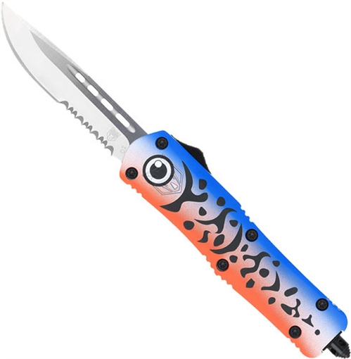 Picture of COBRATEC MEDIUM FS3 OTF BLUE LURE 3" DROP POINT SERRATED SS MFLBLUFS3DS