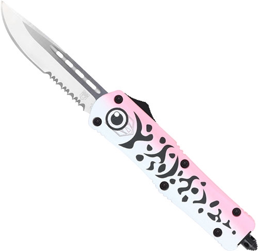 Picture of COBRATEC MEDIUM FS3 OTF PINK LURE 3" DROP POINT SERRATEDSS! MFLPKFS3DS