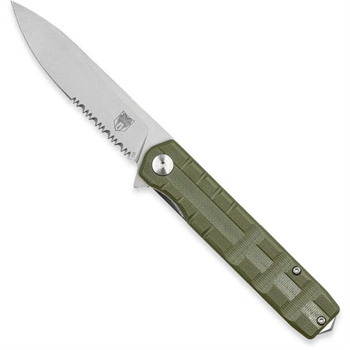 Picture of CobraTec CobraTec Medium Kuzio Drop Serrated Folder Knife Folding Blade OD Green MCTKUZIOODGDS 099654044867