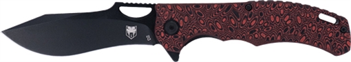 Picture of COBRATEC NIGHTHAWK FOLDER 3.62" BLACK D2 BLADE/RED G-10 CTNHK