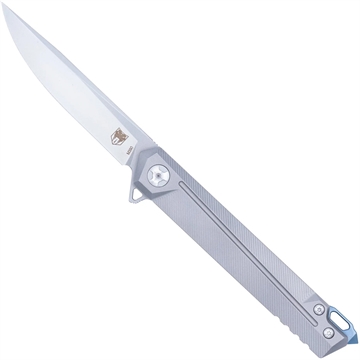 Picture of CobraTec CobraTec Olympian Frame Lock Titanium M389 Knife Folding Blade Silver CTOPNM390DNS 753389271522