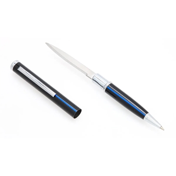 Picture of CobraTec CobraTec Pen Knife Fixed Blade Thin Blue Line BLULPK 099654041408