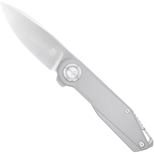 Picture of CobraTec CobraTec Prodigy Titanium M390 DNS BLock Knife Folding Blade Silver CTPGYM390DNSBL 099654046779