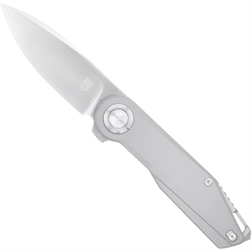 Picture of CobraTec CobraTec Prodigy Titanium M390 DNS BLock Knife Folding Blade Silver CTPGYM390DNSBL 099654046779