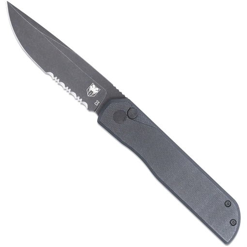 Picture of CobraTec CobraTec Prowler G-10 BLock Drop Serrated Knife Folding Blade Black CTPLRBLKBLDS 753389273441