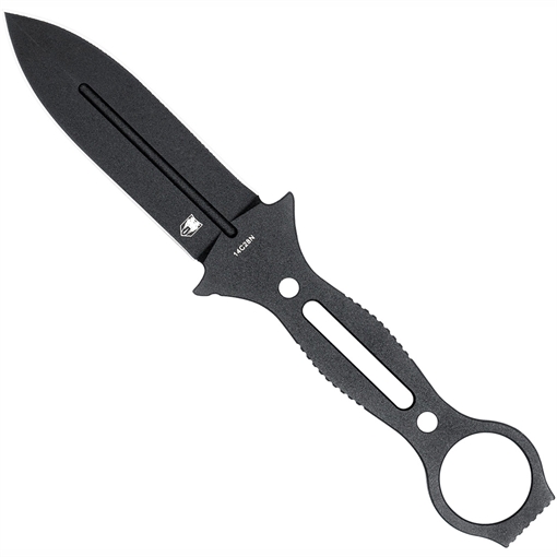 Picture of CobraTec CobraTec Ringed Claymore Dagger Fixed Blade Black CTRCLMDAGNSBLK 753389274004