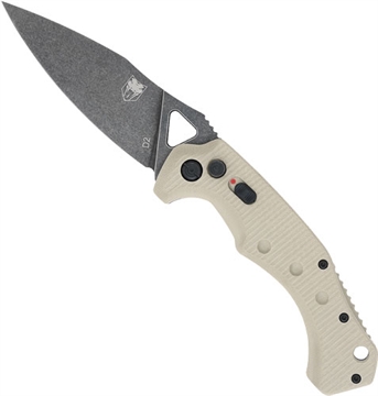 Picture of CobraTec Knives Ryker 3.75" Folding Plain Black Stonewashed D2 Steel Blade, 5" Tan Textured G10 Handle TANAFRYK