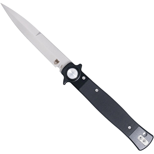 Picture of CobraTec CobraTec Stiletto Button Lock G10 Knife Folding Blade Black/Satin CTSTLBLG10BLKSTN 753389273717
