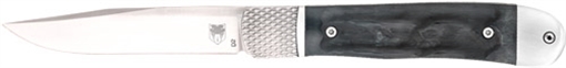 Picture of CobraTec Knives Trapper Hidden Release 3.12" OTS Drop Point Plain Satin D2 Steel Blade, 4.25" Black Bone Scales Handle CTTHRBLK