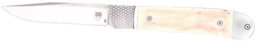 Picture of CobraTec Knives Trapper Hidden Release 3.12" OTF Drop Point Plain Satin D2 Steel Blade, 4.25" White Bone Scales Handle CTTHRWT