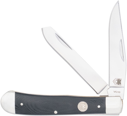 Picture of COBRATEC TRAPPER TWO BLADE G-10 BLACK/SS SLIP JOINT CTTDTRPG10BLK
