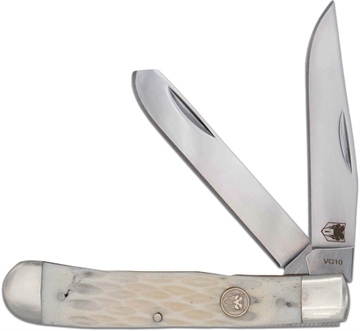 Picture of COBRATEC TRAPPER TWO BLADE G-10 WHITE BONE SS SLIP JOINT CTTDTRPWHTBN