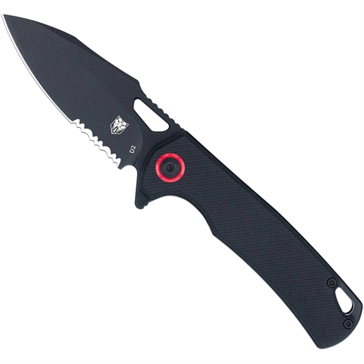 Picture of CobraTec CobraTec Wolverine Liner Lock Drop Serrated Knife Folding Blade Black CTWOLVERINEBLKDS 753389272802