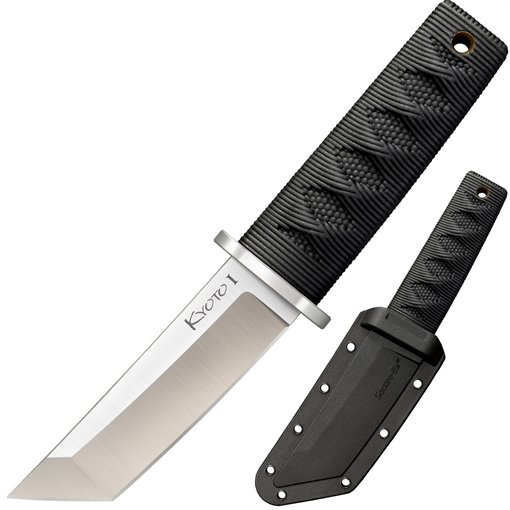 Picture of Cold Steel CS-17DA Kyoto I 3.25" Fixed Plain Tanto 8Cr13MoV SS Blade/Black Contoured Kray-Ex Handle CS17DA