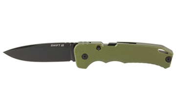 Picture of Cold Steel Swift III EDC 4" Folding Plain Black PVD CPM M4 Steel Blade, OD Green Textured G10 Handle, Presentation Box CSFL40AT