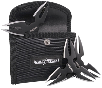 Picture of Cold Steel Throwing Stars Three 1.50" Black Oxide 420 Stainless Steel Blades Includes Sheath CSTH15STR3PK
