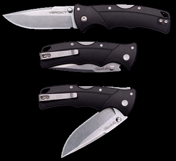 Picture of Cold Steel Verdict EDC 3" Tanto Plain Folding 4116 Krupp SS Blade, Black Textured GFN Handle CSFLC3SPSSZ