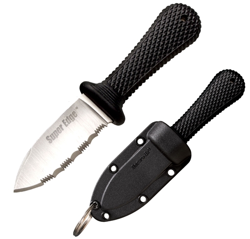 Picture of Cold Steel Super Edge 2" Fixed Part Serrated Japanese AUS-8A SS Blade/ Black Kray-Ex Handle Includes Sheath 42SS