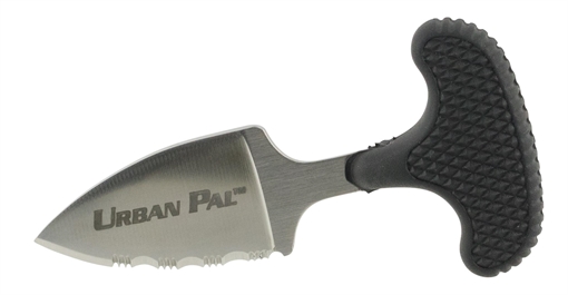 Picture of Cold Steel Urban Pal, 1.5" Fixed Blade Knife, Drop Point, 3/4 Serrated Edge, AUS 8A/Polished, Black Kraton, Secure-Ex Sheath CS-43LS