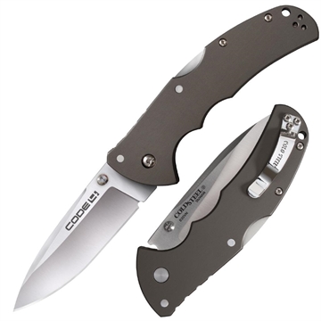 Picture of Cold Steel Code-4 Spear Point Lockback Knife Gray - 3-1/2" Blade Satin CS-58PS