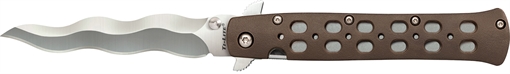 Picture of Cold Steel CS-26SK4 Ti-Lite 4" Folding Plain Kris AUS 10A Steel Blade/Flat Dark Earth Griv-Ex Handle CS26SK4