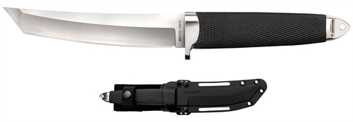 Picture of Cold Steel CS-35AB San Mai Master 6" Fixed Tanto Plain Satin VG-10 San Mai Blade/Black Textured/Oval Kray-Ex Handle Includes Sheath CS35AB