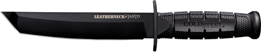 Picture of Cold Steel CS-39LSFCT Leatherneck 7" Fixed Plain Tanto Black Matte Powder Coat German D2 Steel Blade/Black Deep Checkered w/double Quillon Guard/ Griv-Ex Handle CS39LSFCT