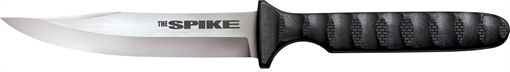 Picture of Cold Steel CS-53NBS Spike 4" Fixed Bowie Plain 4116 Stainless Steel Blade/Black Scalloped Griv-Ex Handle Includes Sheath CS53NBS
