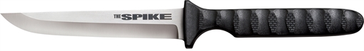 Picture of Cold Steel CS-53NCC Spike 4" Fixed Drop Point Plain Cryo 4116 SS Blade/Black Scalloped Griv-Ex Handle Includes Bead Chain Lanyard/Sheath CS53NCC