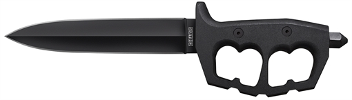 Picture of Cold Steel CS-80NTP Chaos Double Edge 7.50" Fixed Plain Black SK-5 High Carbon Blade/Black w/ "D" Ring Guards Aluminum Handle CS80NTP