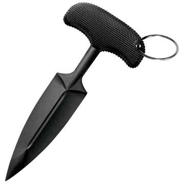 Picture of Cold Steel CS-92FPA FGX Push Blade I 3.50" Fixed Plain Black Textured Griv-Ex w/Overmold Kray-Ex Handle CS92FPA