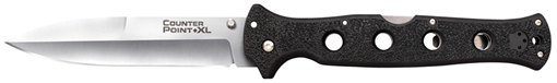 Picture of Cold Steel Counter Point XL 6" Folding Spear Point Plain Satin AUS-10A SS Blade/Black Griv-Ex Handle Includes Pocket Clip CS10AA