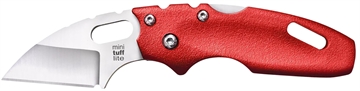 Picture of Cold Steel Tuff Lite Mini 2" Folding Sheepsfoot Plain 4034 Stainless Steel Blade/ Red Griv-Ex Handle Includes Pocket Clip CS20MTR