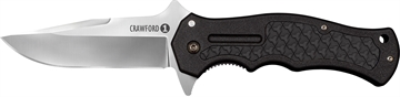 Picture of Cold Steel Crawford 1 3.50" Folding Clip Point Plain 4034 SS Blade Black w/Traction Inlays GRN Handle Includes Pocket Clip CS20MWCB